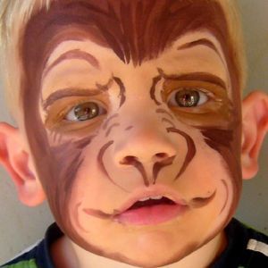 300x300 Animal Face Paint Face Painted Monkey By Fancyface - Monkey Face Painting