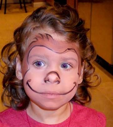 362x406 Monkey Face Paint - Monkey Face Painting
