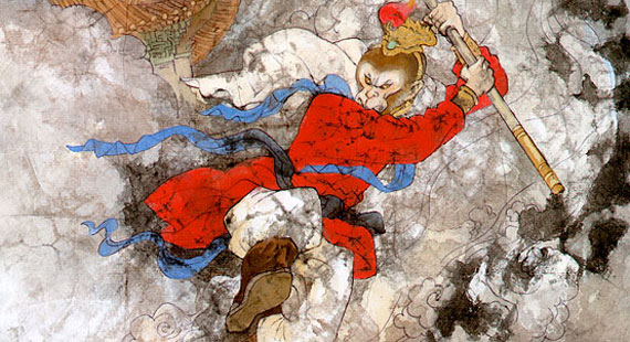 570x310 Monkey King Multiplied The World Of Chinese - Monkey King Painting