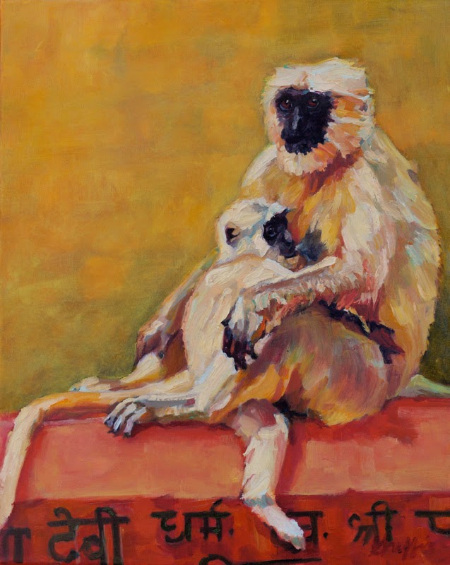 637x800 Patricia A. Griffin Visual Artist Colorful Contemporary Wildlife - Monkey Painting Artist