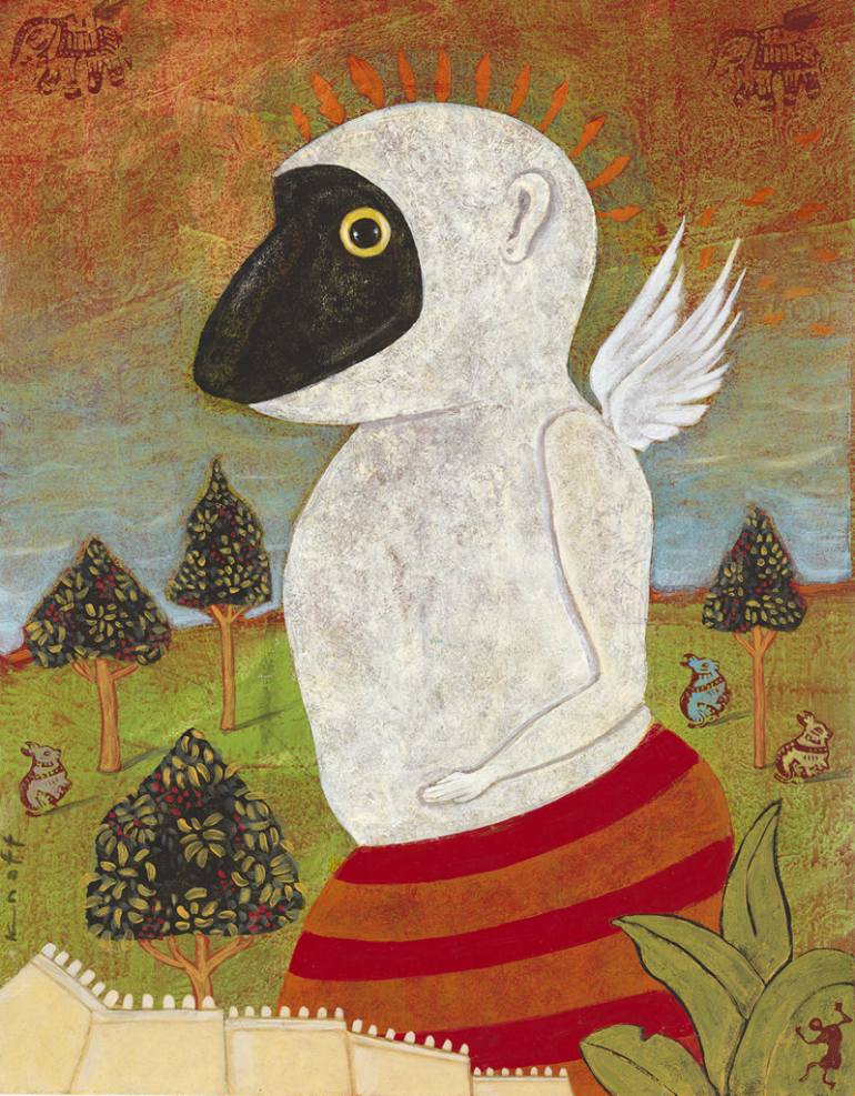 770x987 Saatchi Art Flying Monkey Painting By Jean Christian Knaff - Monkey Painting Artist