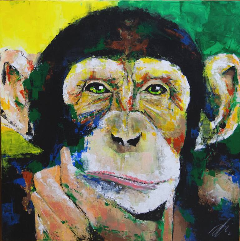 770x773 Saatchi Art Monkey Painting By Tomoya N - Monkey Painting Artist