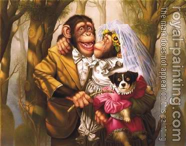 371x292 Unknown Artist Dress Monkey 15 Painting Anysize 50% Off - Monkey Painting Artist