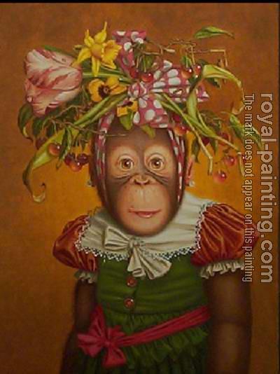 400x534 Unknown Artist Dress Monkey 3 Painting Anysize 50% Off - Monkey Painting Artist
