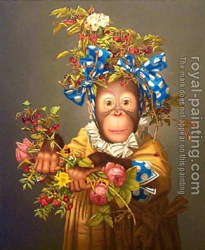 400x489 Unknown Artist Dress Monkey 4 Painting Anysize 50% Off - Monkey Painting Artist