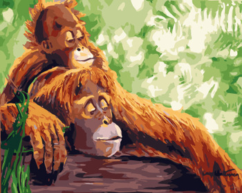 350x279 Gx8430 4050 Diy Art Canvas Monkey Oil Painting Frame For Kids - Monkey Painting For Kids