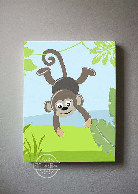 570x799 The Right On Mom Vegan Mom Blog Nursery Decorating - Monkey Painting For Nursery