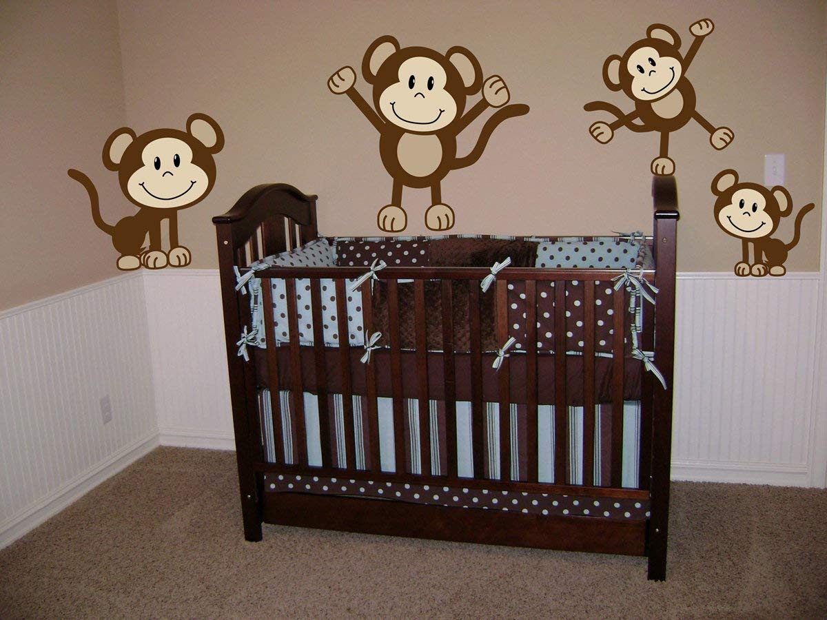 1200x900 Monkeys Wall Decals Sticker Nursery Decor Art Mural - Monkey Painting For Nursery