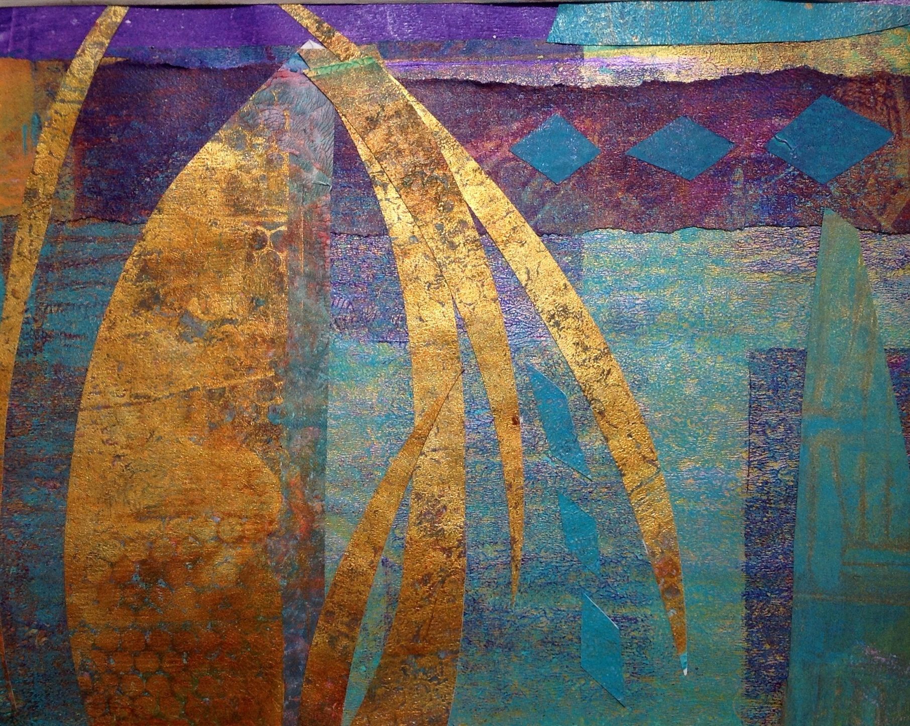 1812x1447 Inspiration. Gelli Painted Mono Prints In A Collage K. Harris - Mono Painting