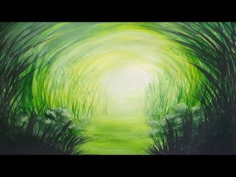 480x360 Acrylic Painting Grassy Path Monochromatic Painting - Monochromatic Abstract Painting