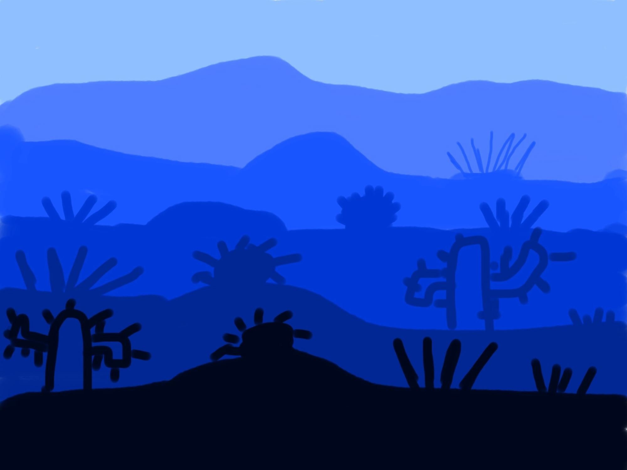 2000x1500 The Smartteacher Resource Mononchromatic Landscapes On The Ipad - Monochromatic Landscape Painting