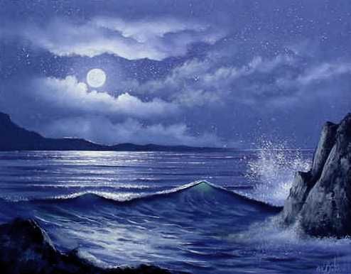 494x386 Moonscape 723544.jpg Pixels Monochromatic Painting - Monochromatic Landscape Painting