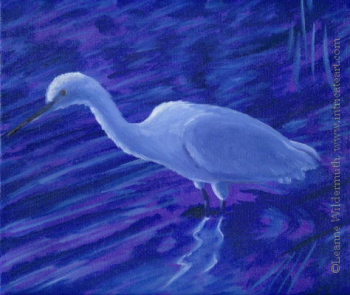 350x295 Leanne Wildermuth Artist By Nature Bird Portrait - Monochromatic Painting Blue