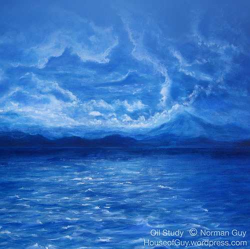 500x498 Why Paint Clouds Clouds (And Ocean) Studies House Of Guy - Monochromatic Painting Blue