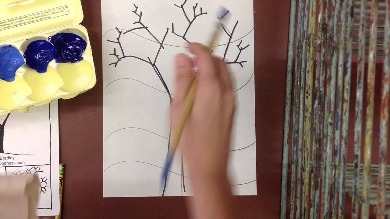 1280x720 Monochromatic Tree Painting - Monochromatic Tree Painting