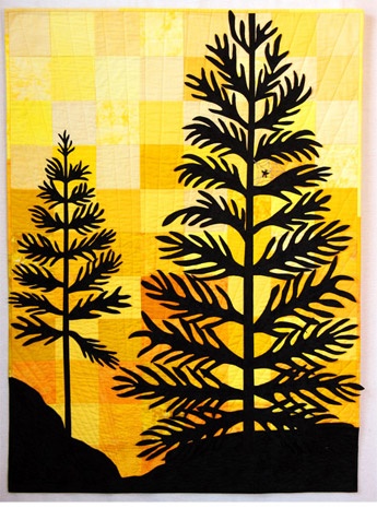 345x465 Art With Mrs. Garrett! Monochromatic Tree Silhouettes - Monochromatic Tree Painting