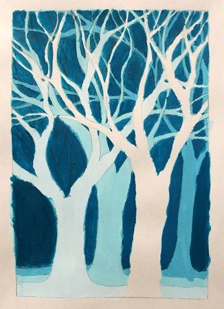 326x450 Artsonia Art Museum Monochromatic Tree Painting Art Lesson - Monochromatic Tree Painting