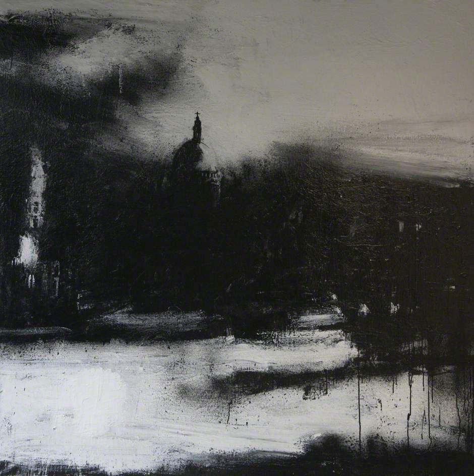 940x944 Landscape Iv By John Virtue Born In Accrington, Lancashire In 1947 - Monochrome Landscape Painting