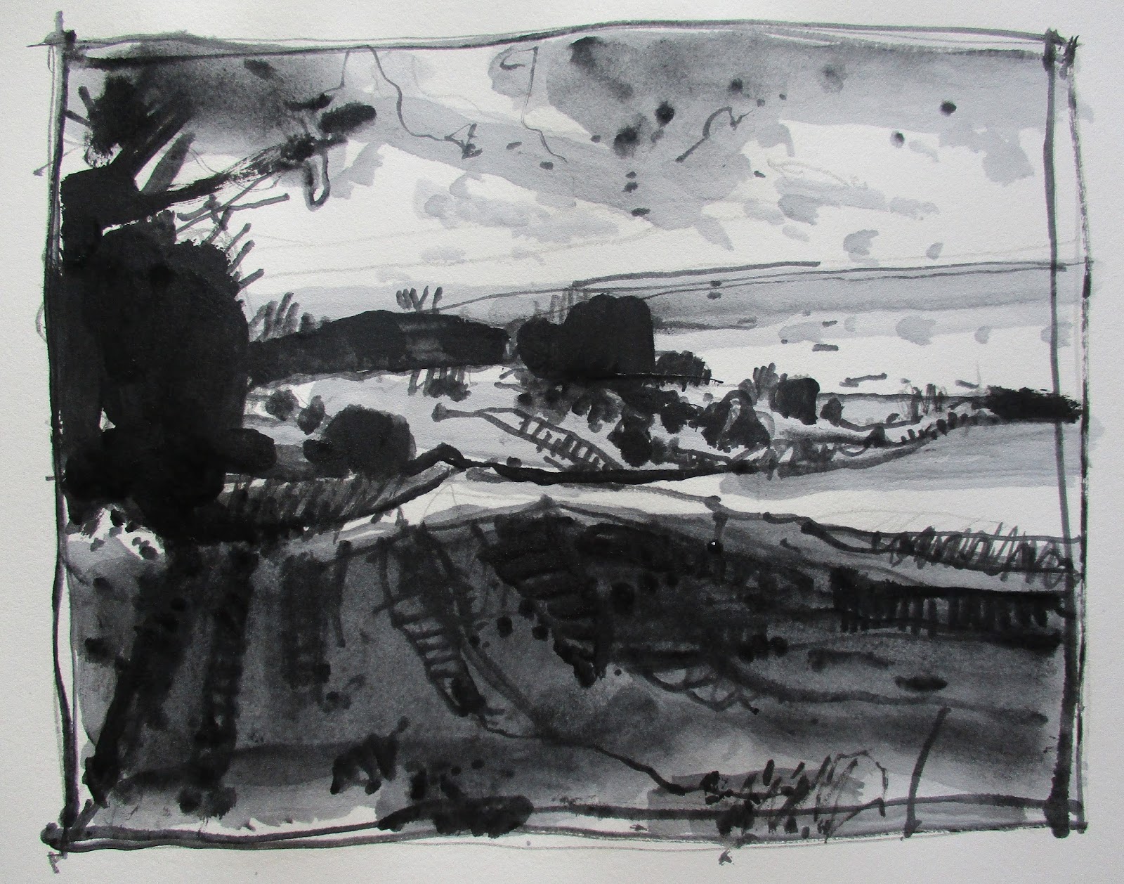 1600x1258 Landscape Paintings Harry Stooshinoff - Monochrome Landscape Painting