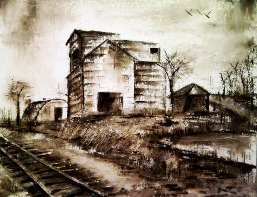 825x632 Monochrome Landscape - Monochrome Landscape Painting