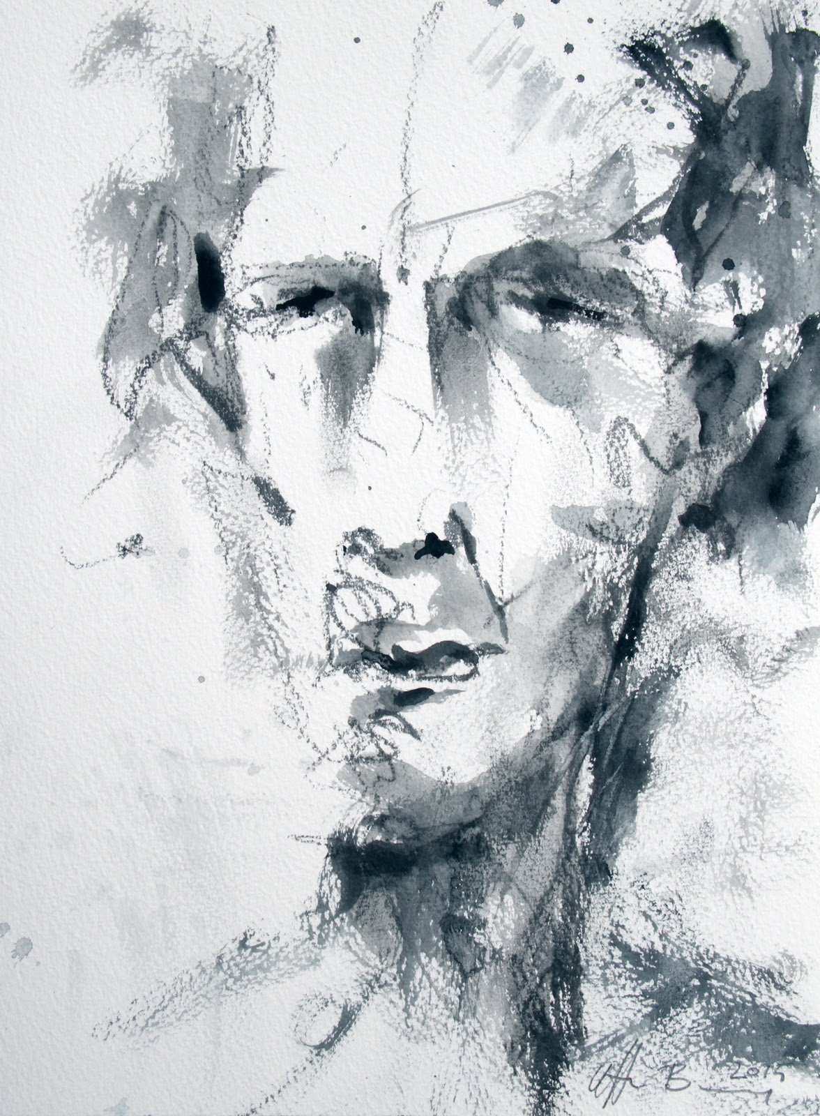 1176x1600 Monochrome Portrait Painting - Monochrome Painting