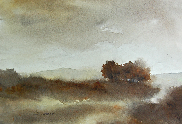 750x510 Jean Lurssen Watercolors Monochrome Landscape - Monochrome Watercolor Painting