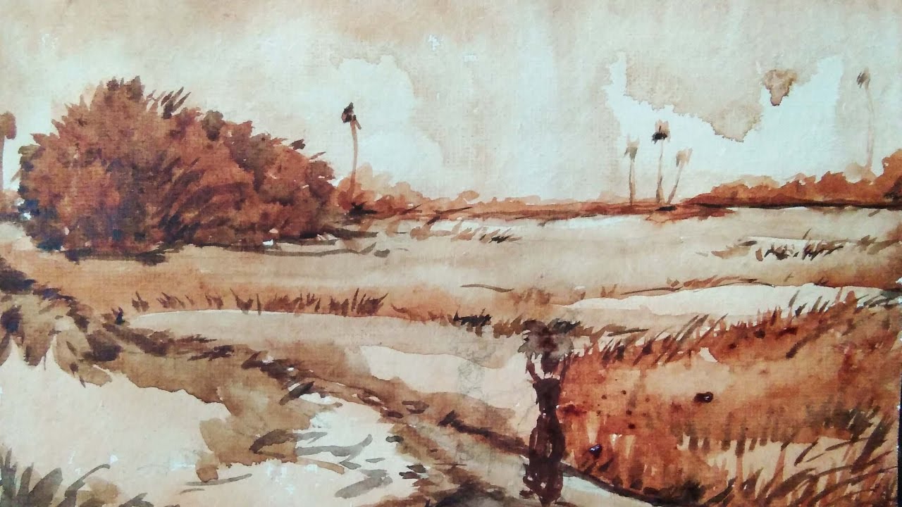 1280x720 Monochrome Watercolor Painting - Monochrome Watercolor Painting