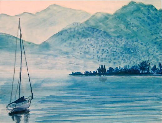 519x393 October 2010 Watercolor Challenge - Monochrome Watercolor Painting