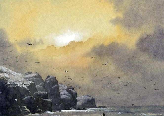 664x473 Davidbellamyart Adding Another Colour To A Monochrome Painting - Monochrome Watercolor Painting