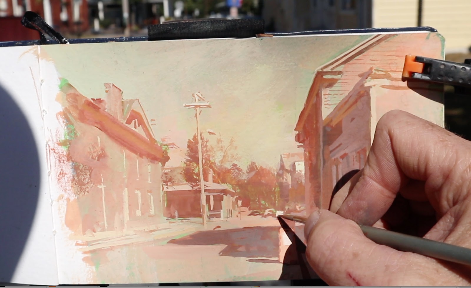 1600x979 Gurney Journey Streetscape In Monochrome - Monochrome Watercolor Painting