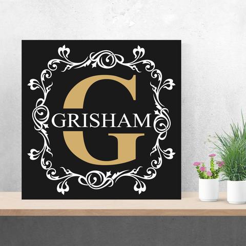 480x480 Fancy Monogram Painting Hand Painted Canvas Wedding Gift - Monogram Painting