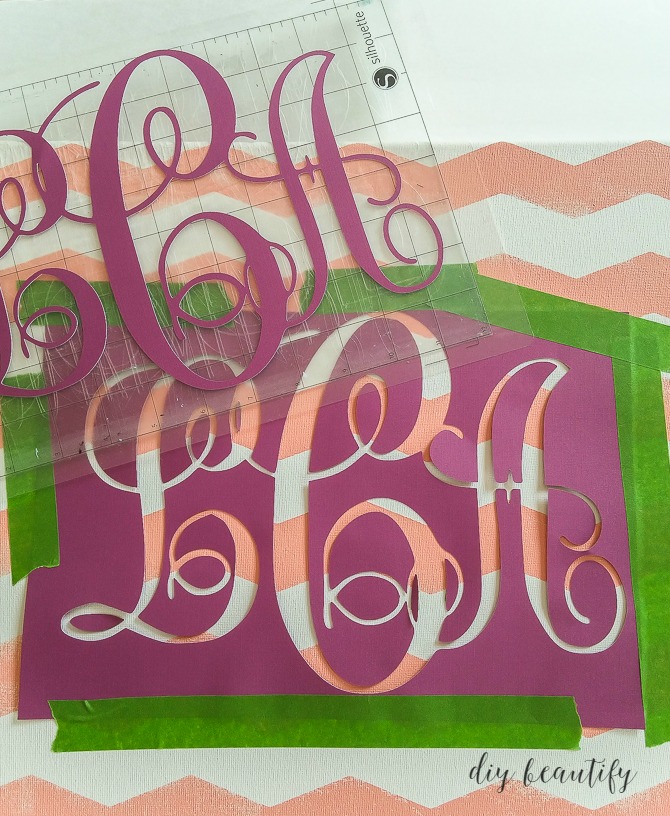 670x816 How To Create A Monogram Canvas Diy Beautify - Monogram Painting