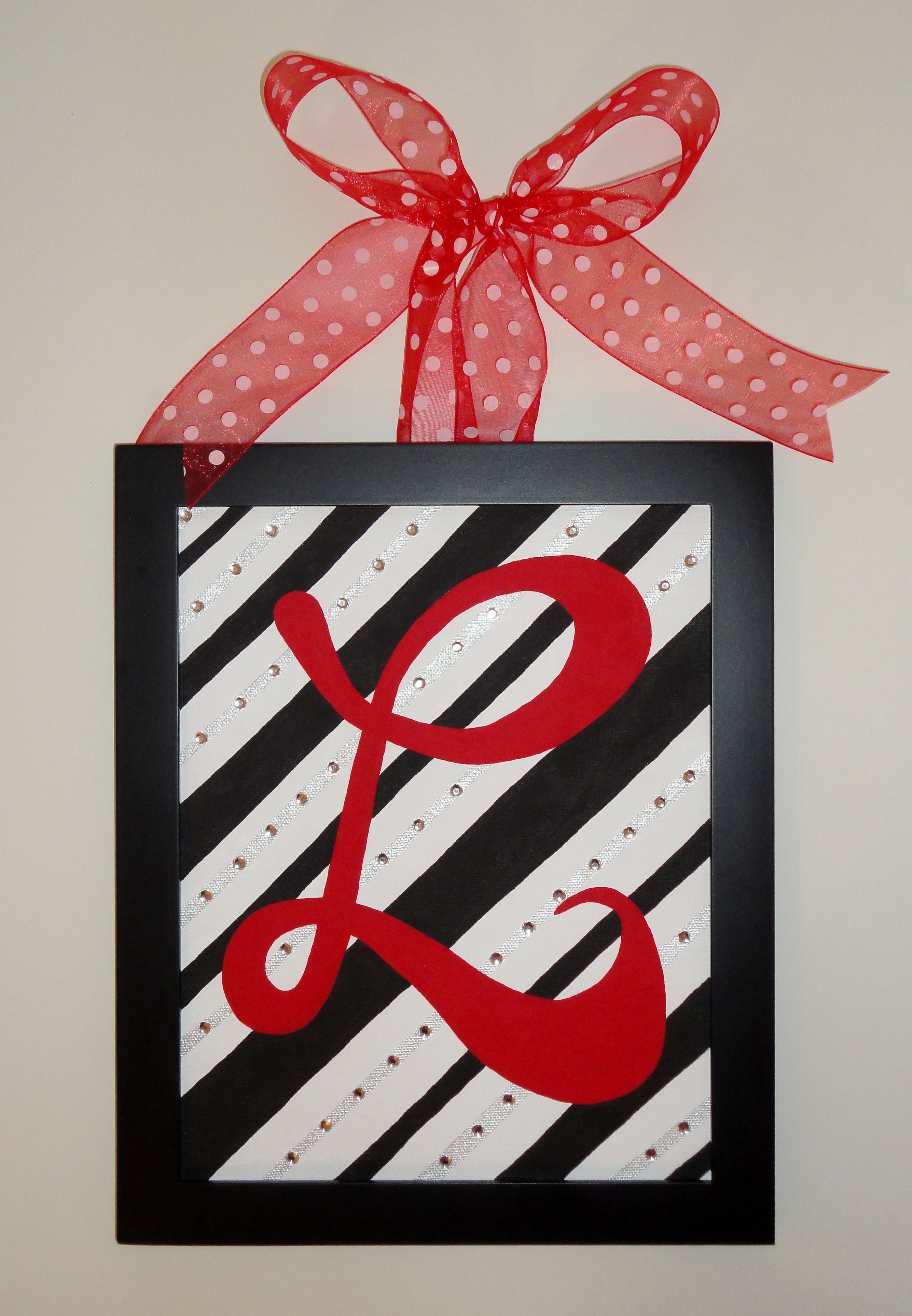 2670x3849 Striped Monogram Painted Canvas Canvas Painting - Monogram Painting