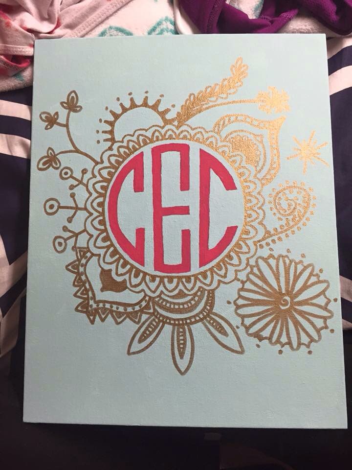 720x960 Mandala Monogram Gold Canvas Art Painting Wall Art. - Monogram Painting