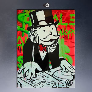 300x300 Alec Music Monopoly Man Dj Print Painting Pop Art Giclee Canvas - Monopoly Man Painting