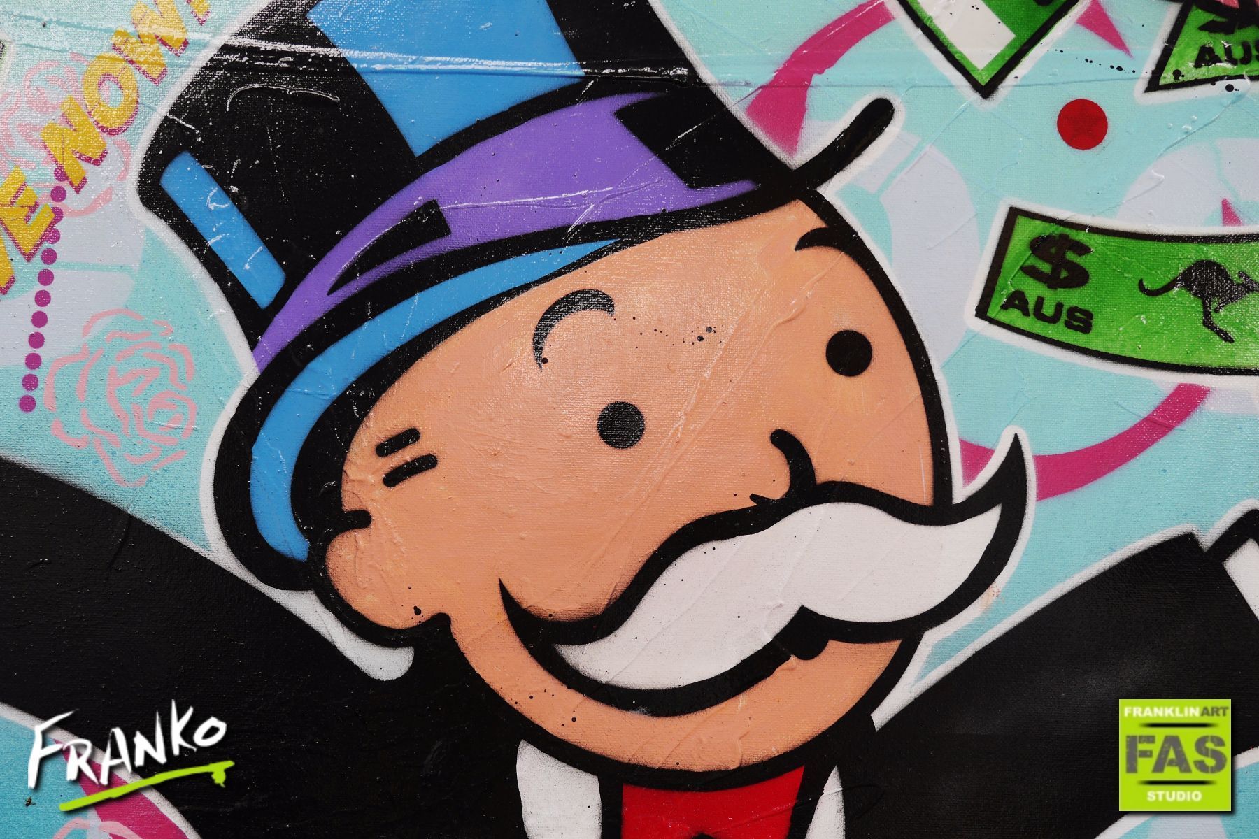 1800x1200 Money Pitt 140cm X 100cm Monopoly Man - Monopoly Man Painting