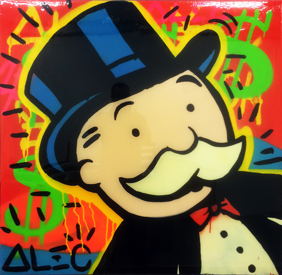 1172x1144 Monopoly Man Close Up By Alec Monopoly - Monopoly Man Painting