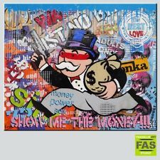225x225 Original Modern Urban Pop Art Monopoly Man Painting 120cm X - Monopoly Man Painting