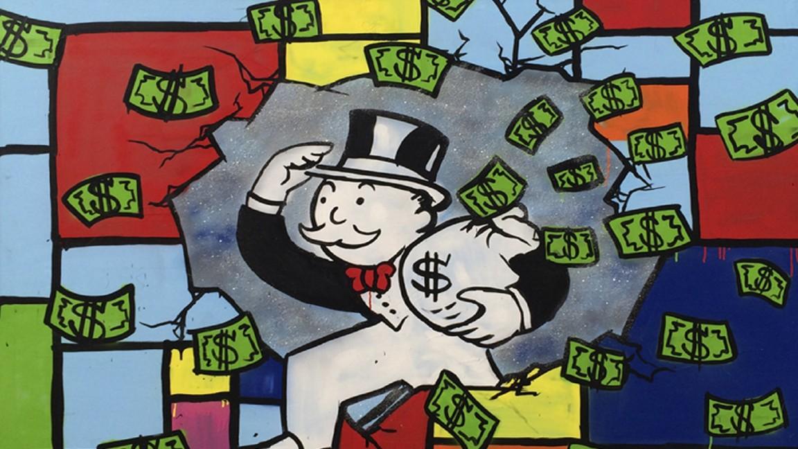 1152x648 Alec Monopoly's Graffiti Celebrity Portraits And Monopoly Man Are - Monopoly Man Painting