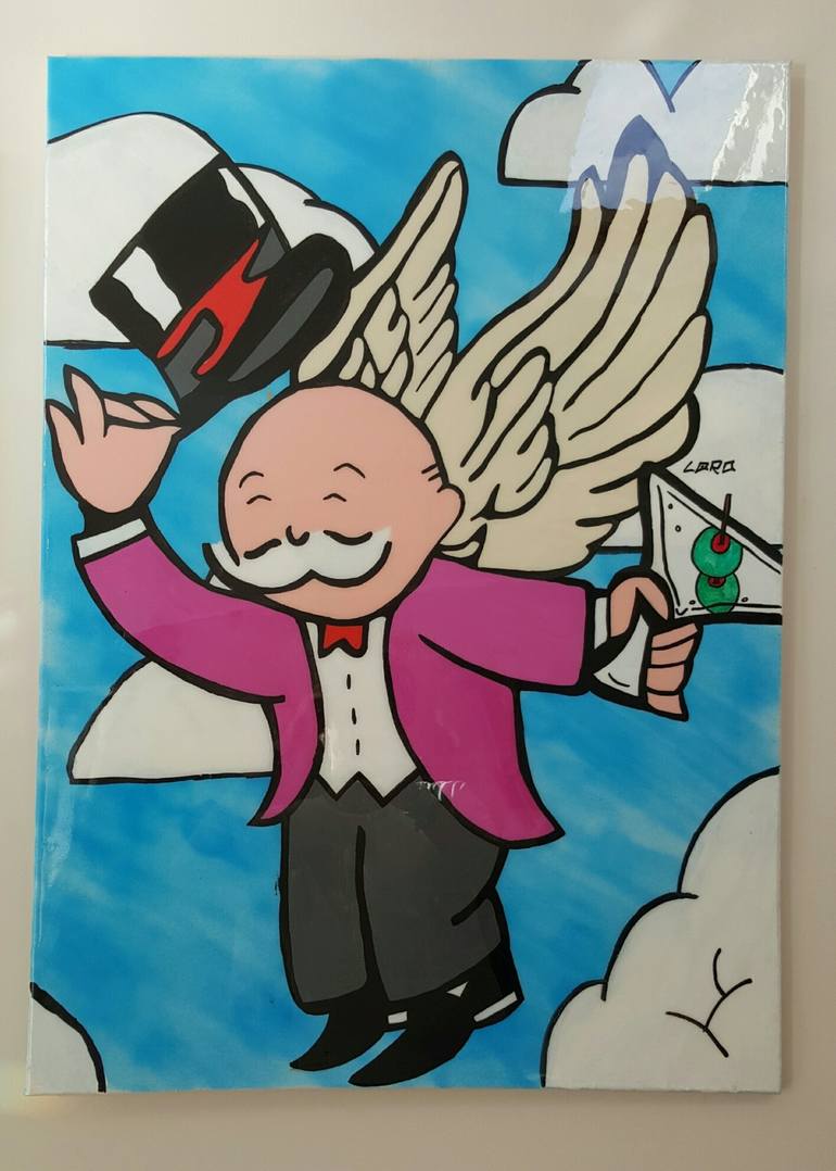 770x1078 Saatchi Art Flying Drunk - Monopoly Man Painting