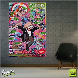 300x300 Usd Textured Pop Art Painting Monopoly Man Canvas 140cm X 100cm - Monopoly Man Painting