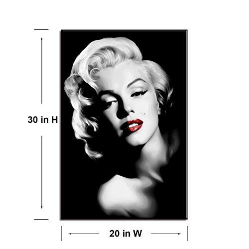 500x500 Marilyn Monroe Red Lips Picture On Canvas Wall Art Painting Black - Monroe Painting