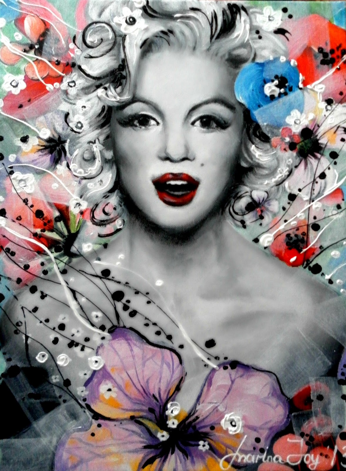 1177x1600 Joy Of Art By Marina Joy Original Marilyn Monroe Painting By - Monroe Painting