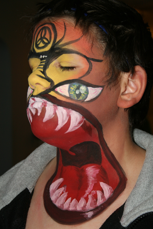 500x750 Monster Face Paint By Orionstudios - Monster Face Painting