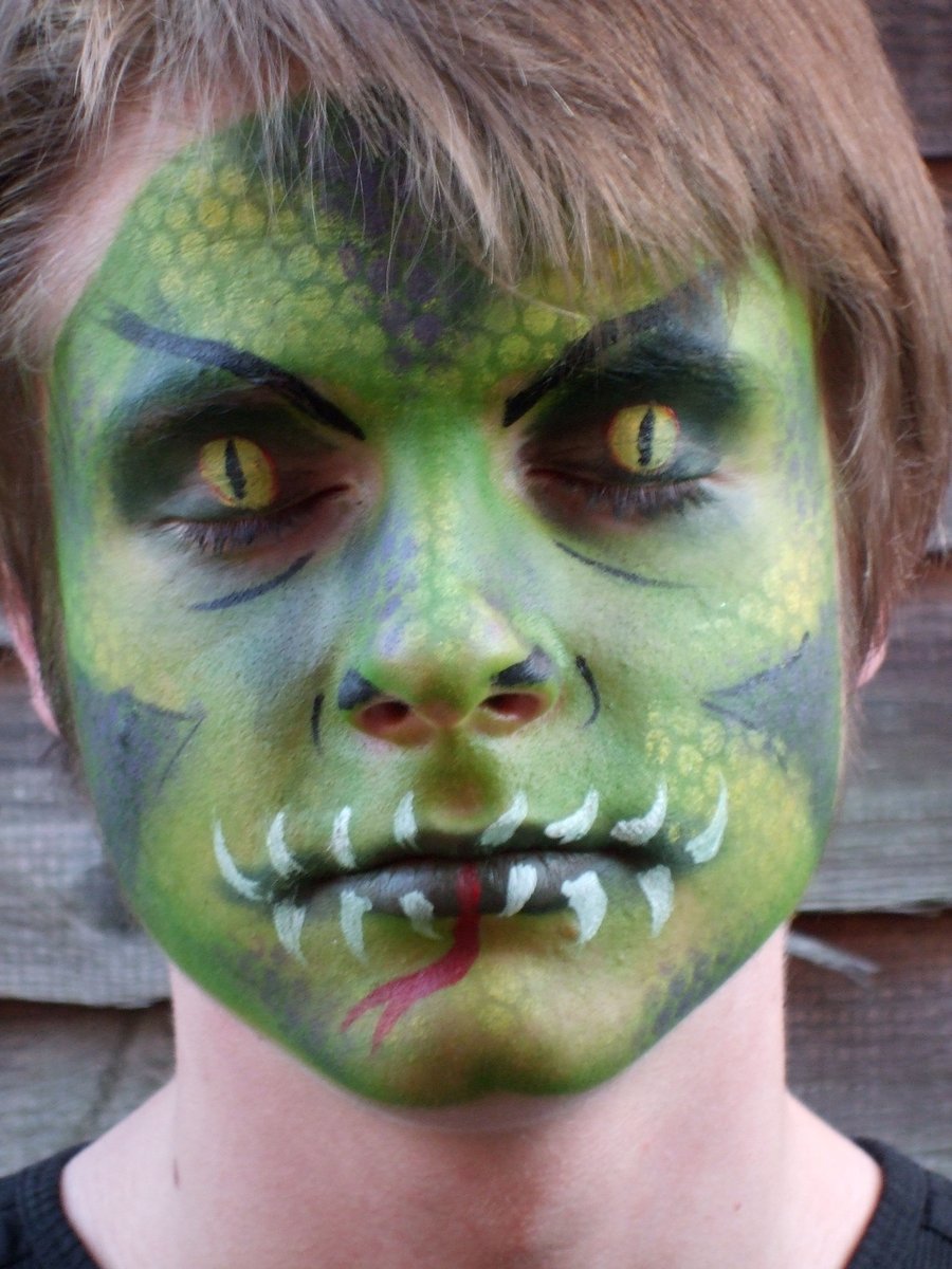 900x1200 Monster Face Paint By Canisfollis - Monster Face Painting