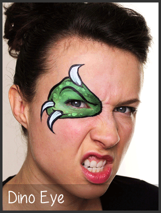 323x428 Dino Eye Face Painting By M - Monster Face Painting