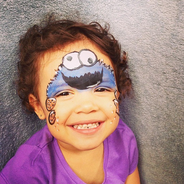 640x640 Cookie Monster Face Painting - Monster Face Painting
