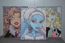 225x150 Set Of 3 Welcome To Monster High Doll Clawdeen Lagoona Blue Cleo 6 - Monster High Painting