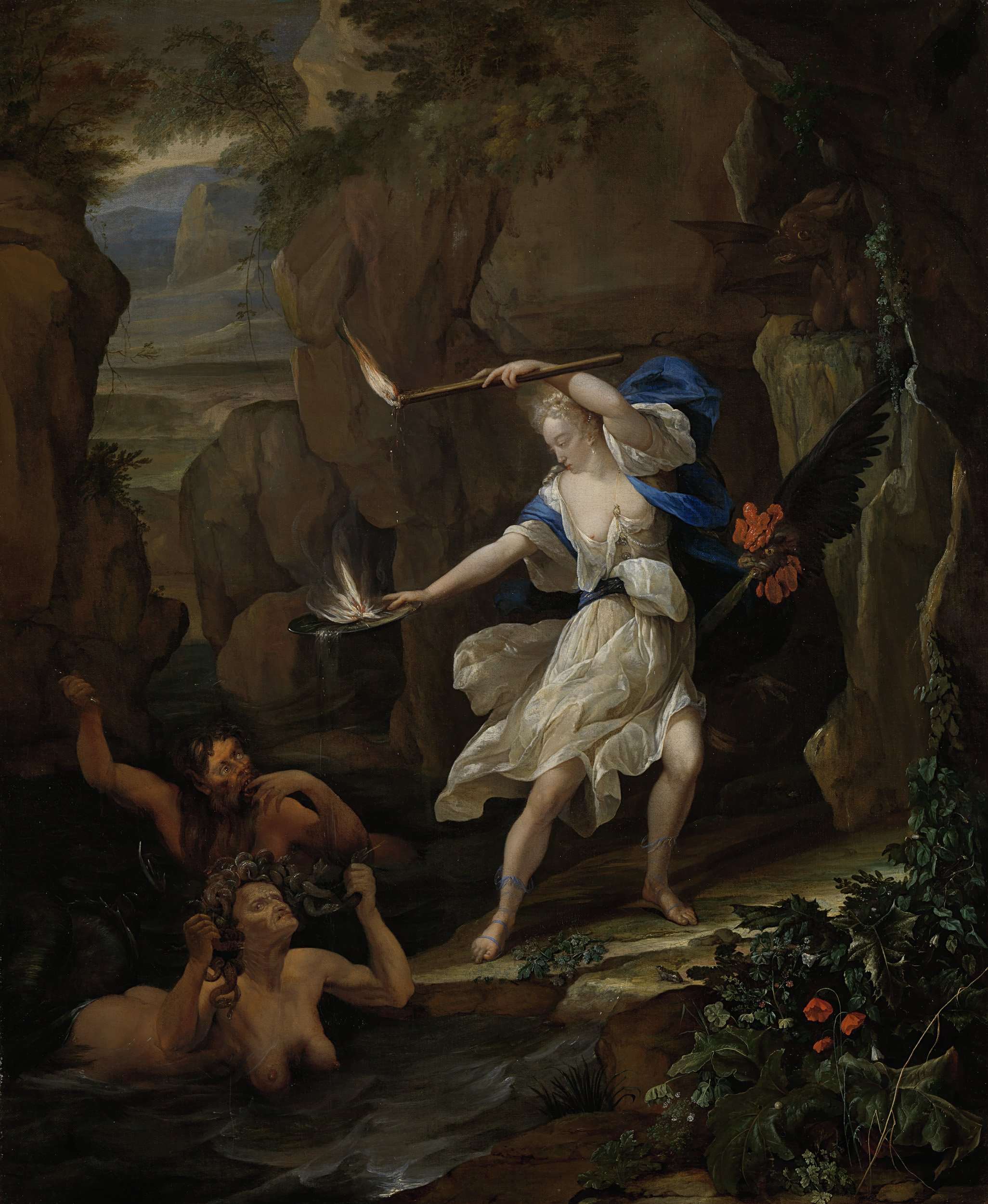2052x2500 Circe Glaucus Punishes By Scylla Turning Into A Monster. 1695 - Monster Oil Painting