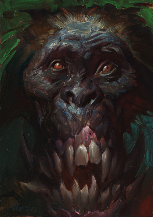 502x709 Petar Art Little Paintings - Monster Oil Painting